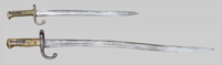 Thumbnail image of Brazilian Comblain Cadet Yataghan bayonet.