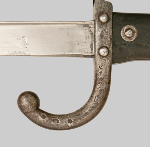 Image of German-altered French M1874 Gras bayonet, designated EB116 by Carter.