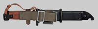 Thumbnail image of MOLLE bayonet frog used with the 6H4 bayonet