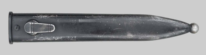 Image of South African R1 (FAL Type C) Bayonet in Early FN-Produced Steel Scabbard.