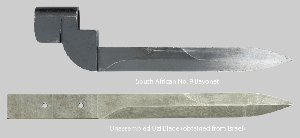 Image of South African No. 9 vs. Uzi Blade Comparison