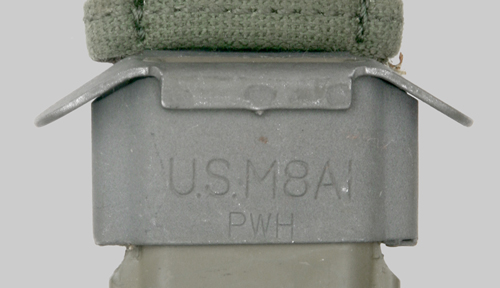 Image of PWH manufacturer symbol on M8A1 Scabbard.