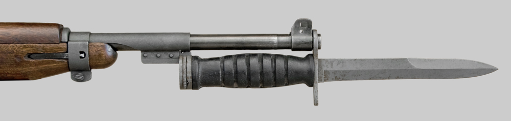 Image of U.S. M4 bayonet-knife with hard rubber grip.