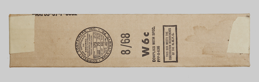 Image of Sealed Carton containing M8A1 Scabbards Produced by the Pennsylvania Working Home for the Blind