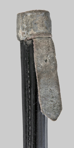 Image of Belgian scabbard used with uruguayan M1871 Mauser socket bayonet.