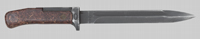 Thumbnail image of Czechoslovakia VZ-58 knife bayonet with lower crossguard extension and grips secured by single rivet.