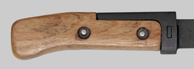 Image of Czechoslovak VZ-58 bayonet with Short-Tang Wood Grip Two-Rivet No Lower Crosspiece.