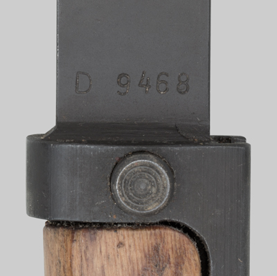 Image of Czechoslovak VZ-58 bayonet with Short-Tang Wood Grip Two-Rivet No Lower Crosspiece.