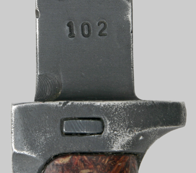 Image of Czechoslovak VZ-58 bayonet with Short-Tang No-Rivet Lower Crosspiece Extension